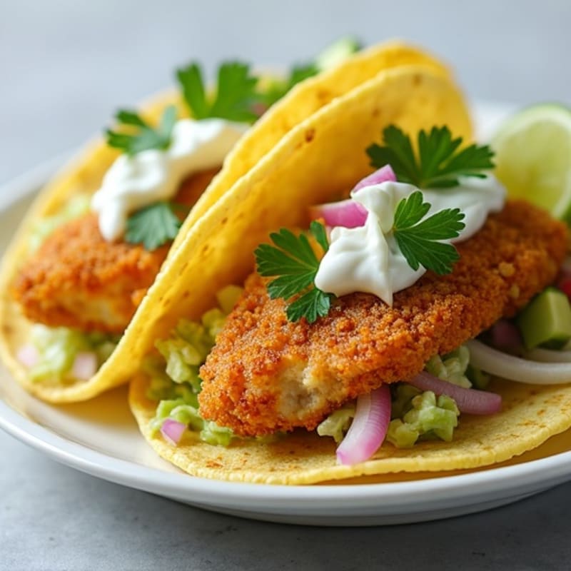 Crispy Baked Fish Tacos with Lime Slaw