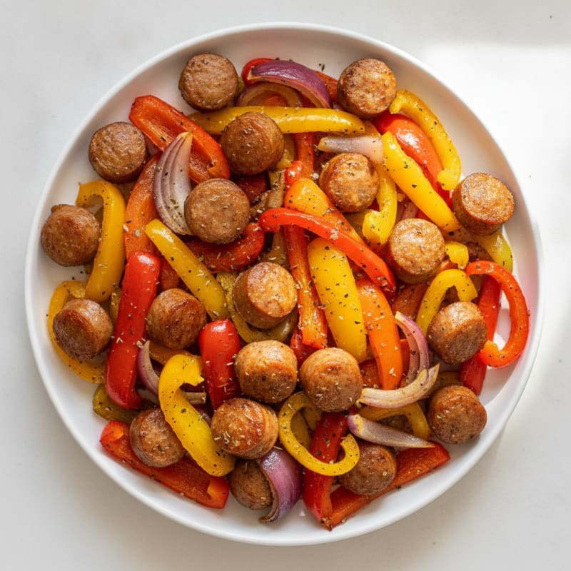 Sheet Pan Sausage and Peppers