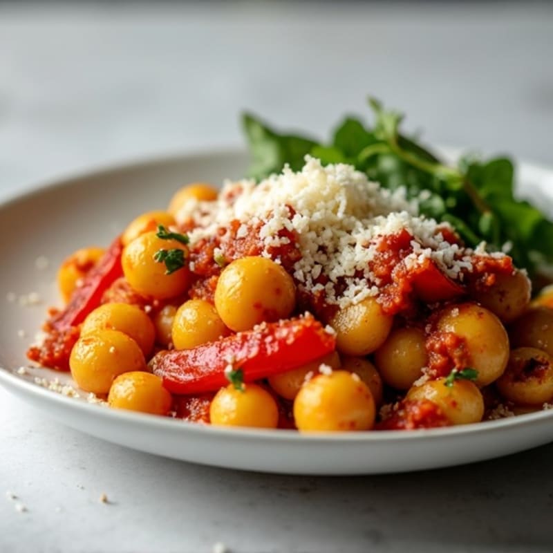 Hearty Ground Beef and Tomato Gnocchi Bake