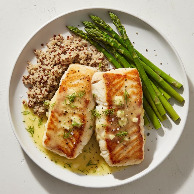 Pan-Seared Cod with Lemon-Dill Sauce