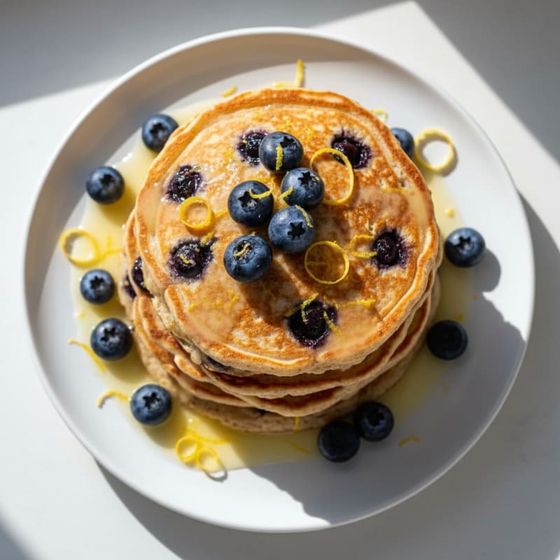 Blueberry Ricotta Pancakes with Lemon Zest