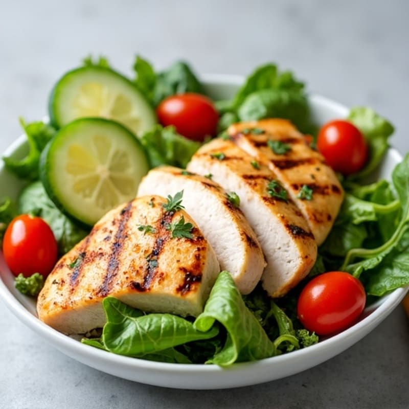 Grilled Chicken Salad with Creamy Lemon Dressing