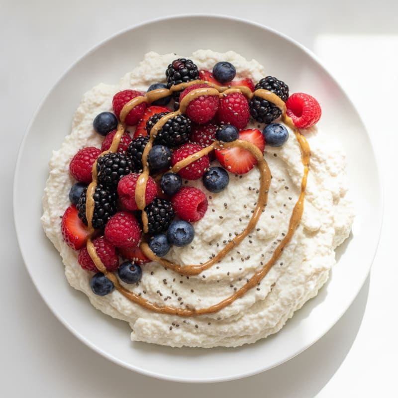 Silky Greek Yogurt Protein Mousse with Mixed Berries