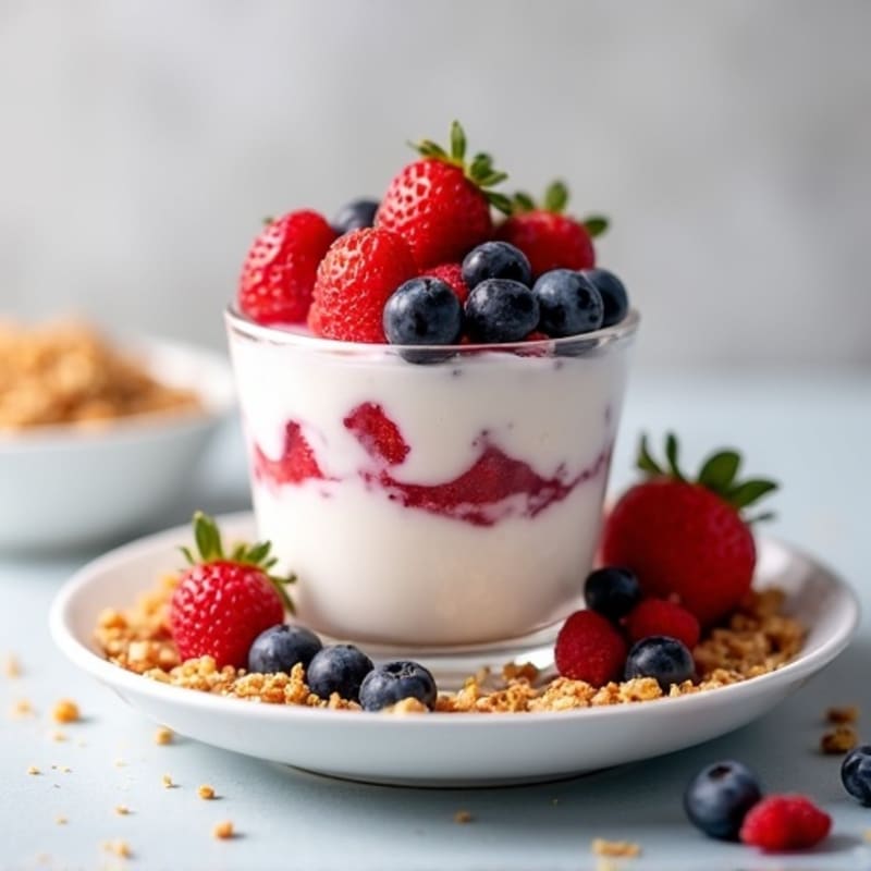 Greek Yogurt Protein Parfait with Mixed Berries