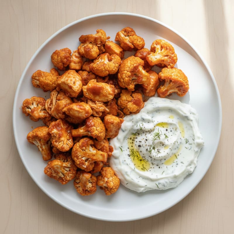 Buffalo Cauliflower Bites with Ranch Dip