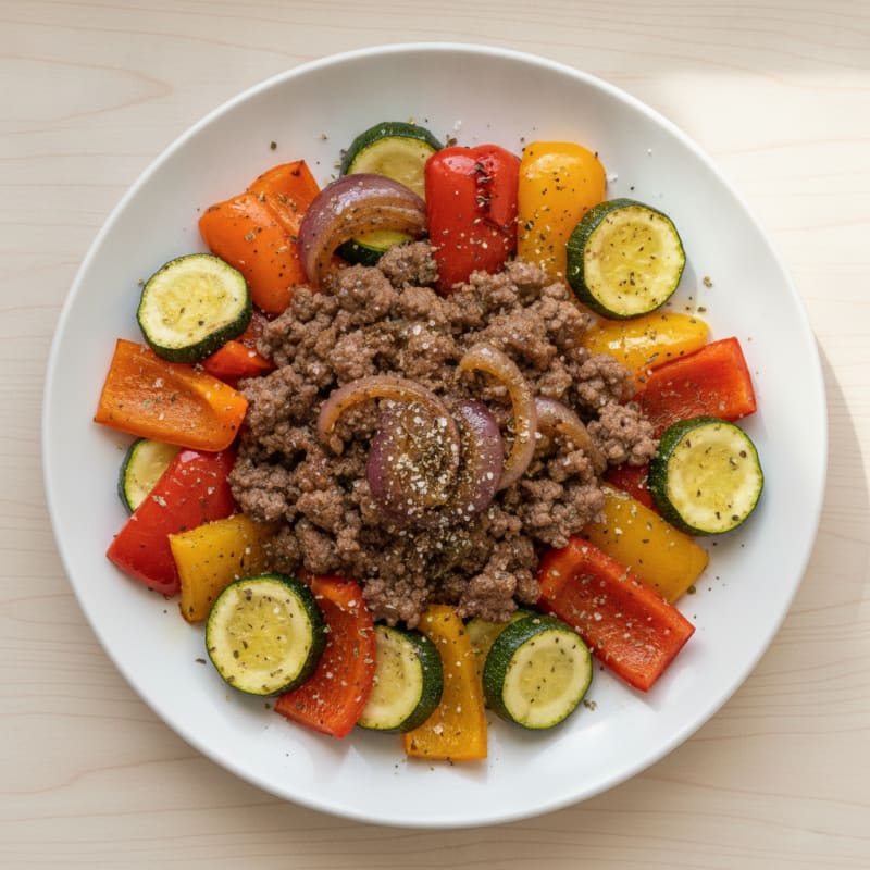 Savory Beef and Roasted Vegetable Medley