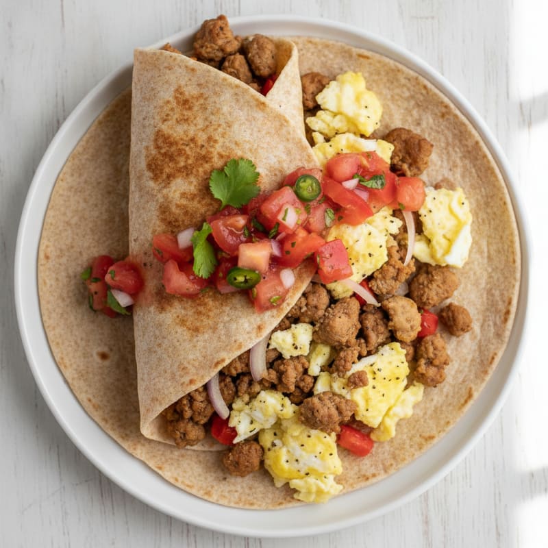Loaded Breakfast Burrito with Salsa Fresca