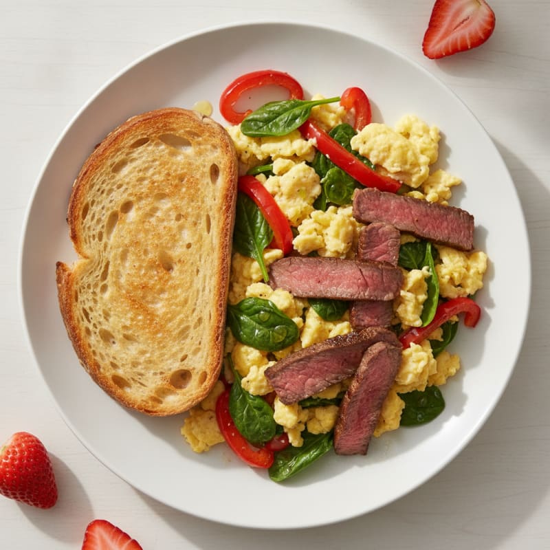 Steak and Egg Scramble with Sourdough