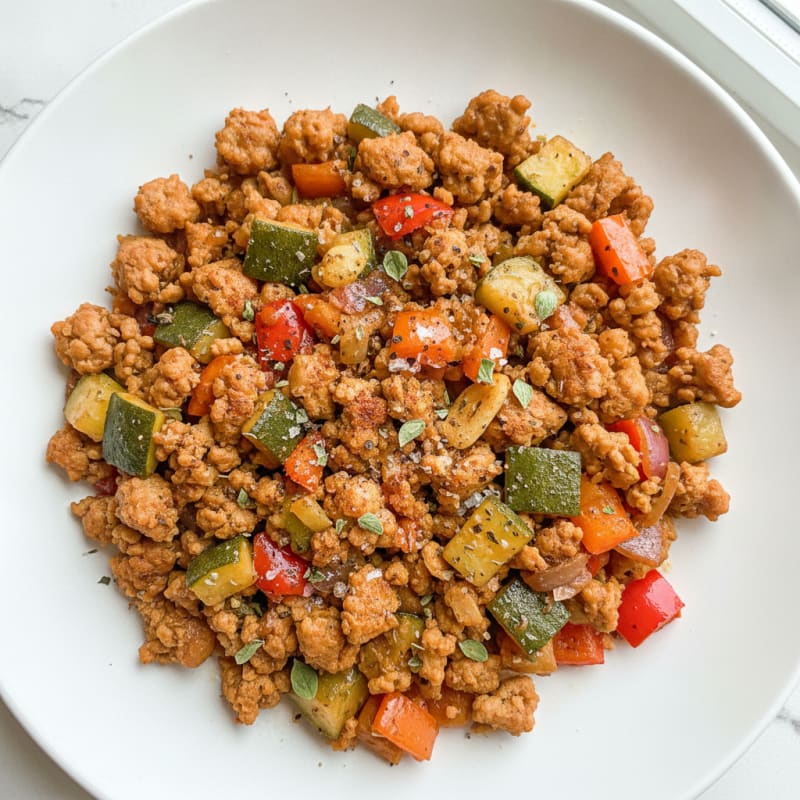 Ground Chicken and Vegetable Skillet