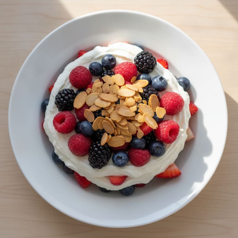 Greek Yogurt Protein Parfait with Mixed Berries