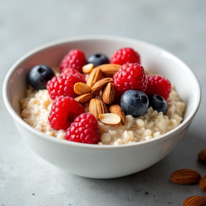 Creamy Protein Overnight Oats with Berries and Nuts