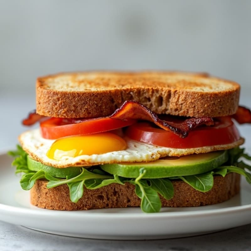 Fresh Avocado and Crispy Bacon Sandwich
