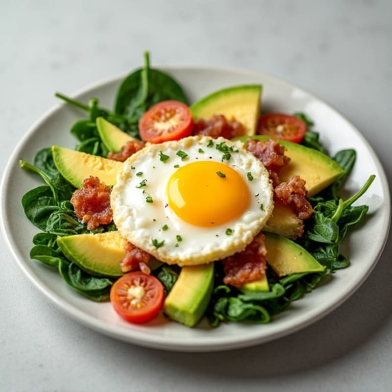Cottage Cheese Scramble with Spinach and Turkey Bacon