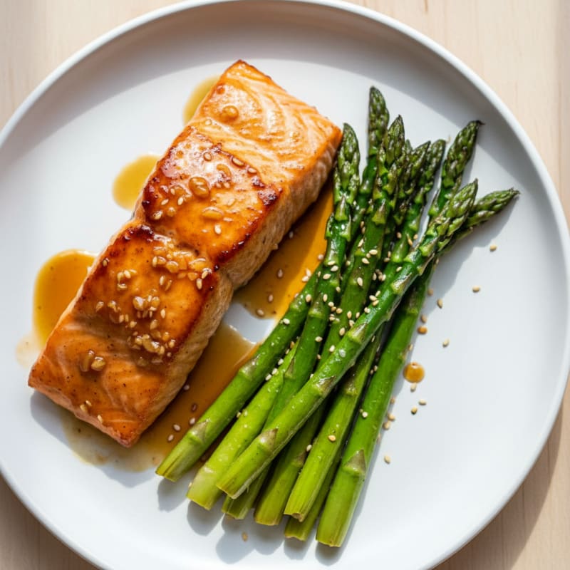 Teriyaki Glazed Salmon with Roasted Asparagus