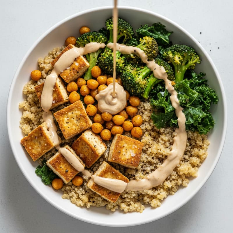Roasted Vegetable Buddha Bowl with Tahini