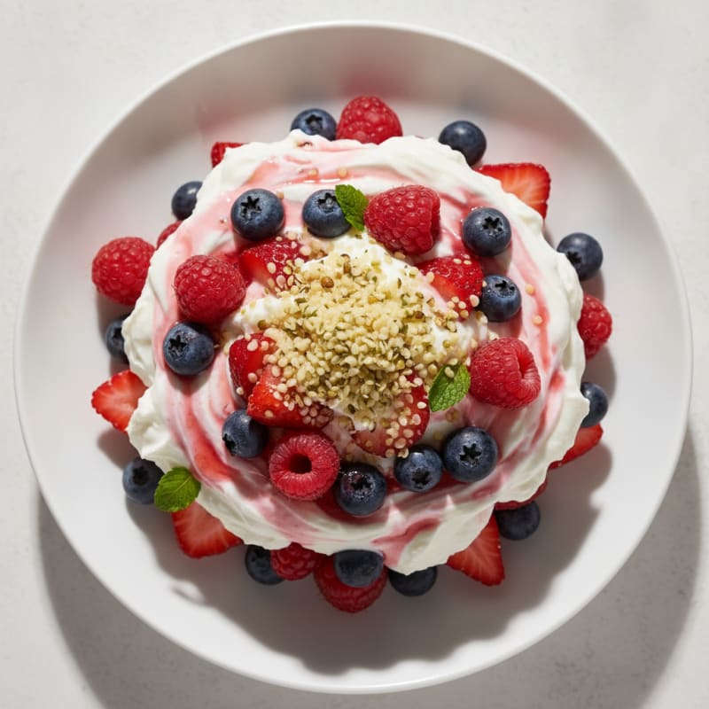 Silky Greek Yogurt Protein Parfait with Mixed Berries