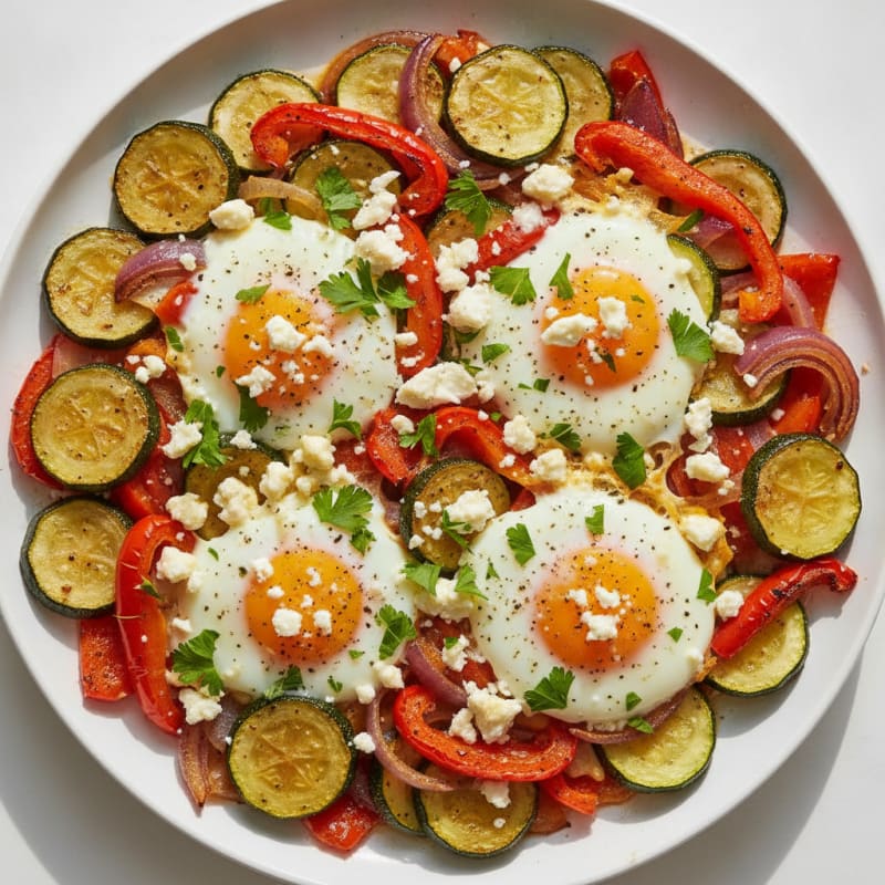Baked Eggs with Roasted Vegetables