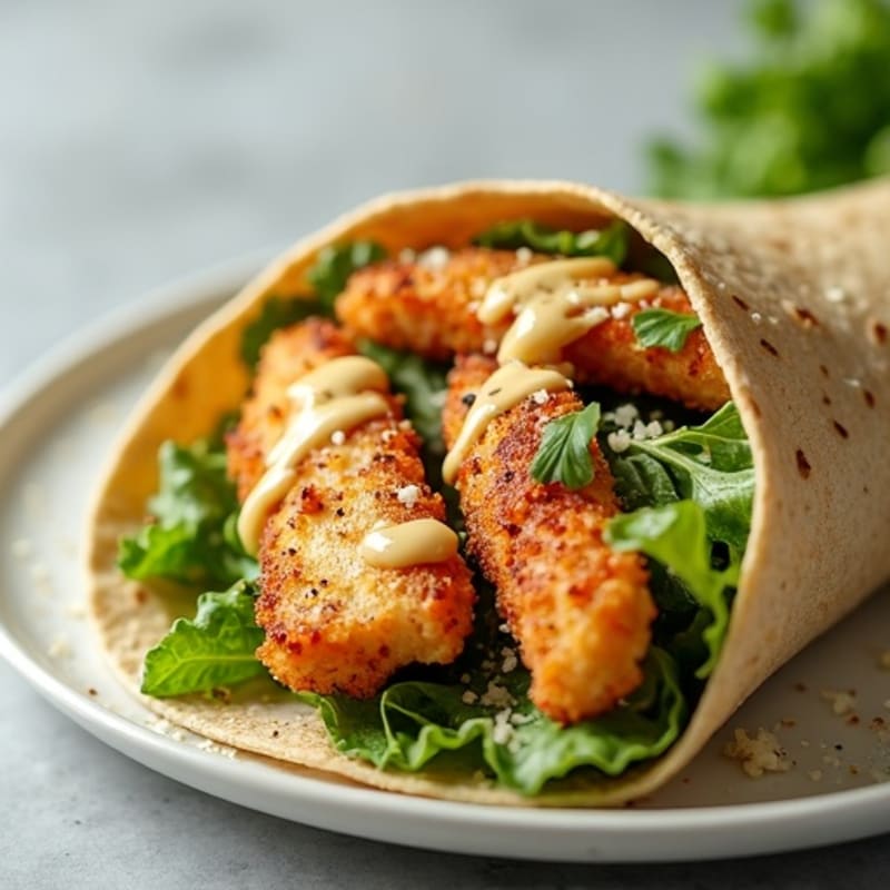 Crispy Chicken Caesar Wrap with Crunchy Romaine