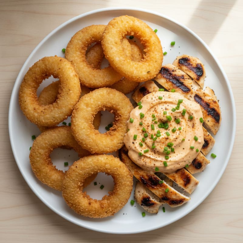 Beer-Battered Onion Rings with Zesty Dipping Sauce