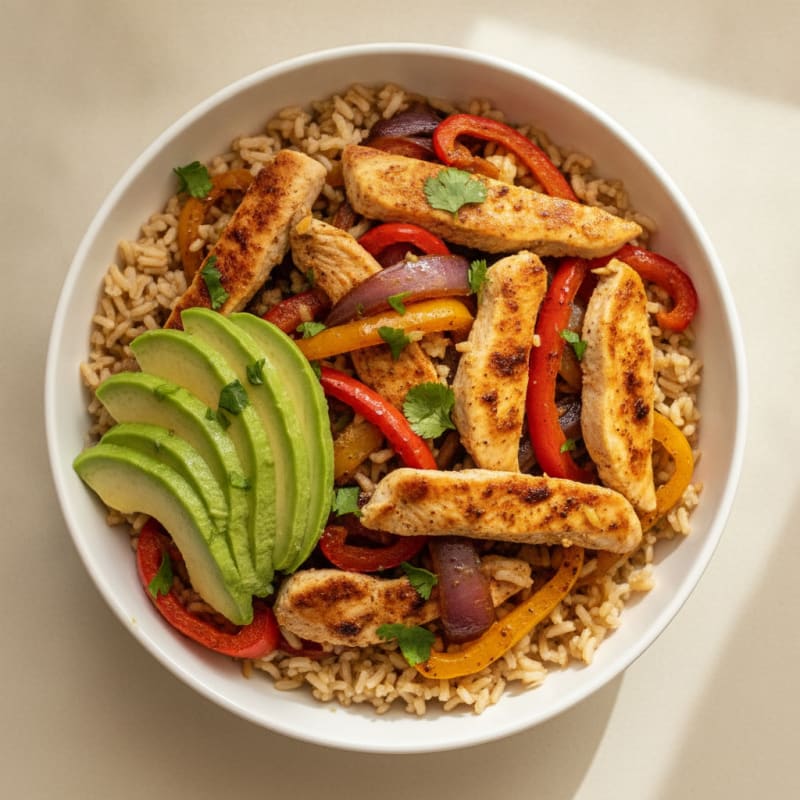 Chicken Fajita Bowl with Roasted Peppers