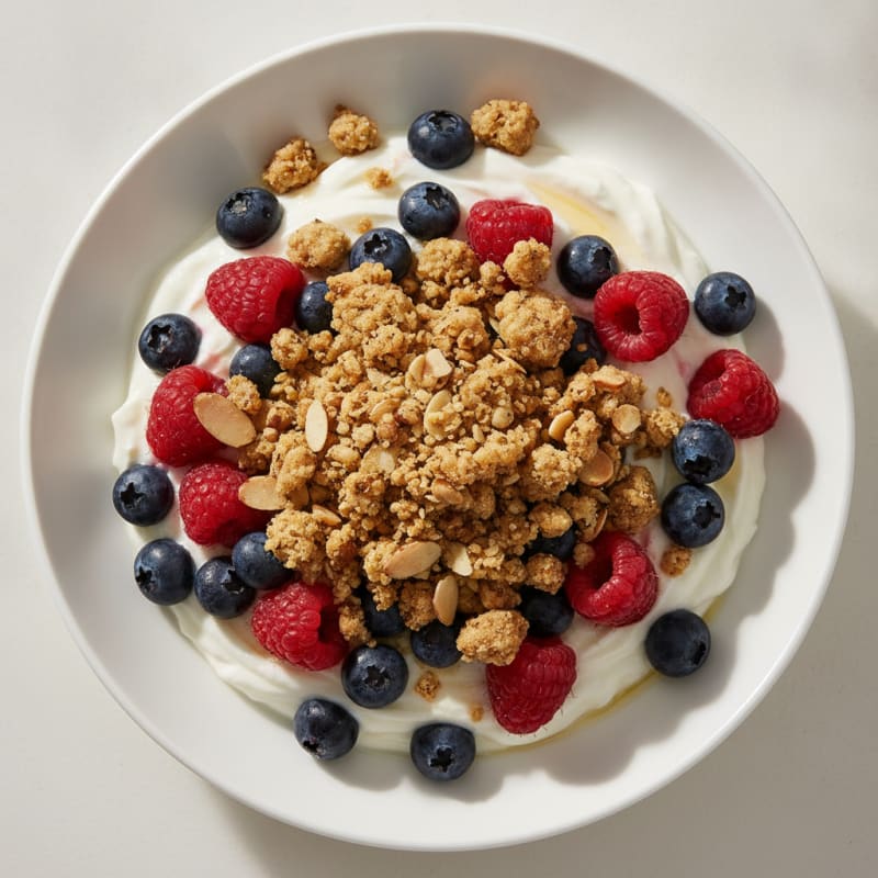 Greek Yogurt Protein Parfait with Mixed Berries