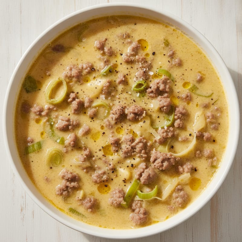 Leek and Beef Schmelzkäse Soup