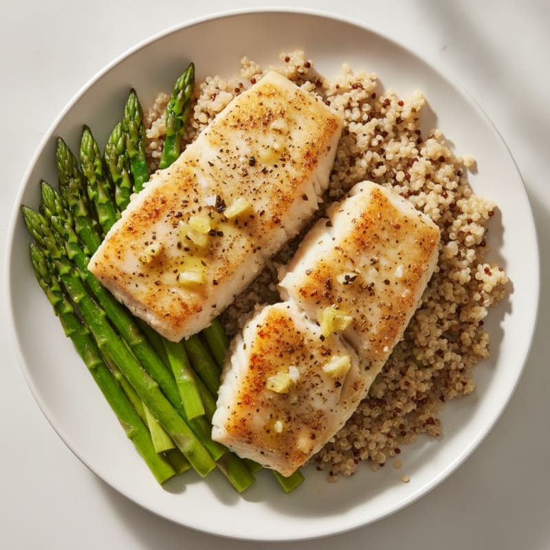 Lemon Herb Baked Cod with Asparagus