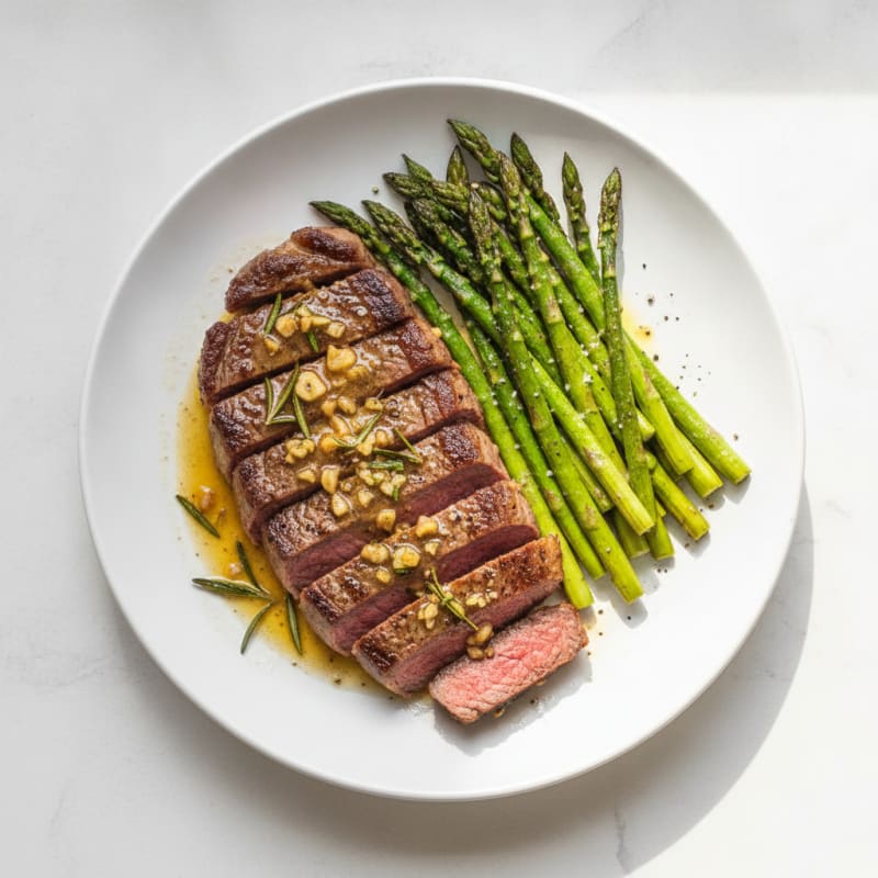 Garlic Herb Steak with Roasted Asparagus