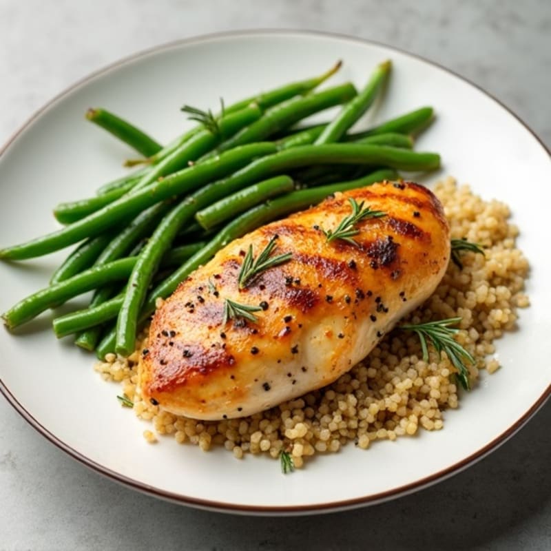 Tender Herb-Roasted Chicken with Crispy Green Beans