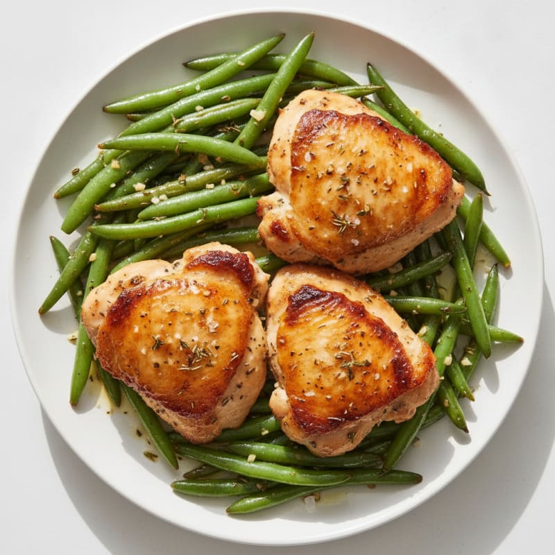 Garlic Herb Chicken Thighs with Green Beans