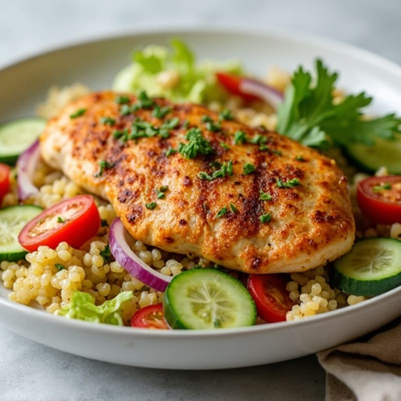 Herb-Spiced Chicken Shawarma with Fresh Vegetables