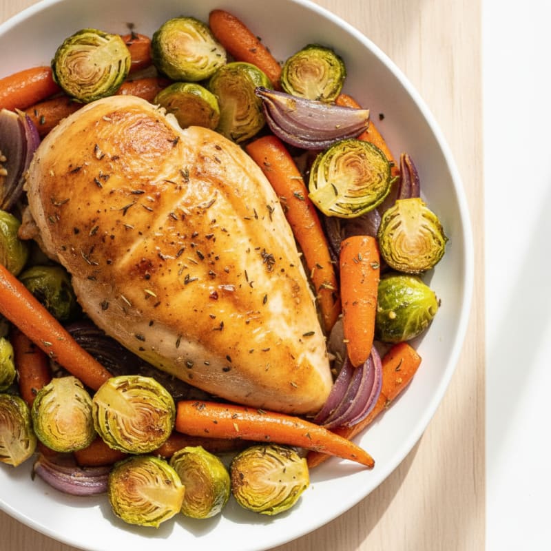 Herb-Roasted Chicken with Crispy Root Vegetables