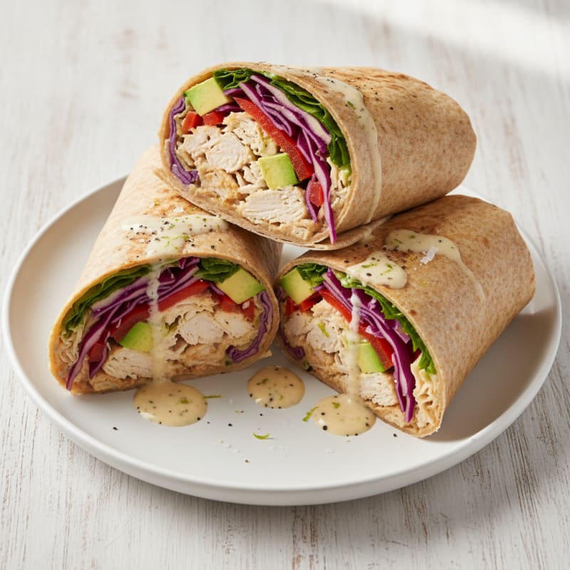 Shredded Chicken and Veggie Wrap