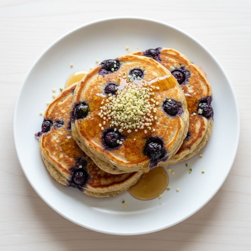 Fluffy Vegan Blueberry Protein Pancakes
