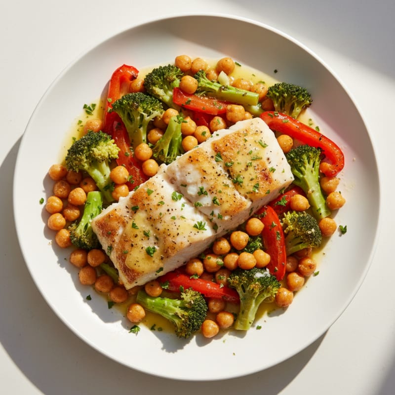 Lemon-Herb Baked Cod with Roasted Vegetables
