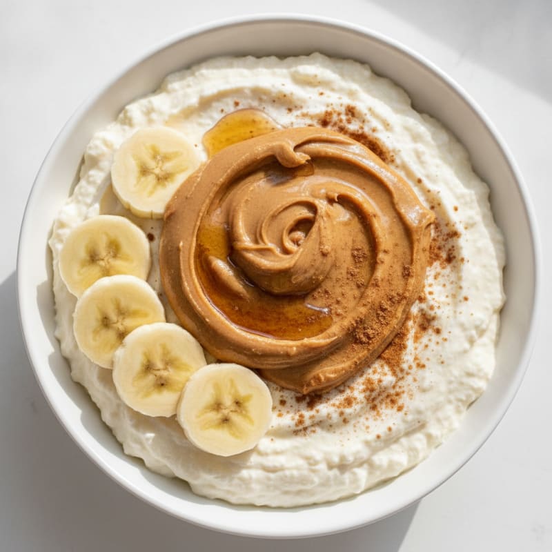 Silky Cottage Cheese Protein Pudding with Banana and Peanut Butter
