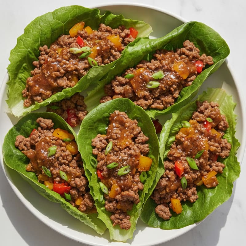 Savory Ground Beef Lettuce Wraps