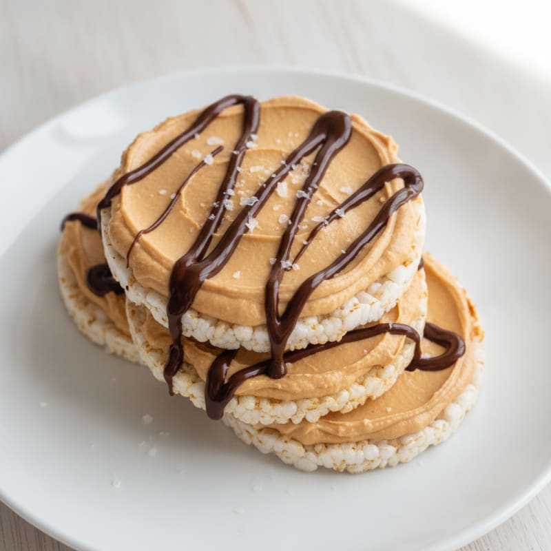 High-Protein Peanut Butter Chocolate Rice Cakes