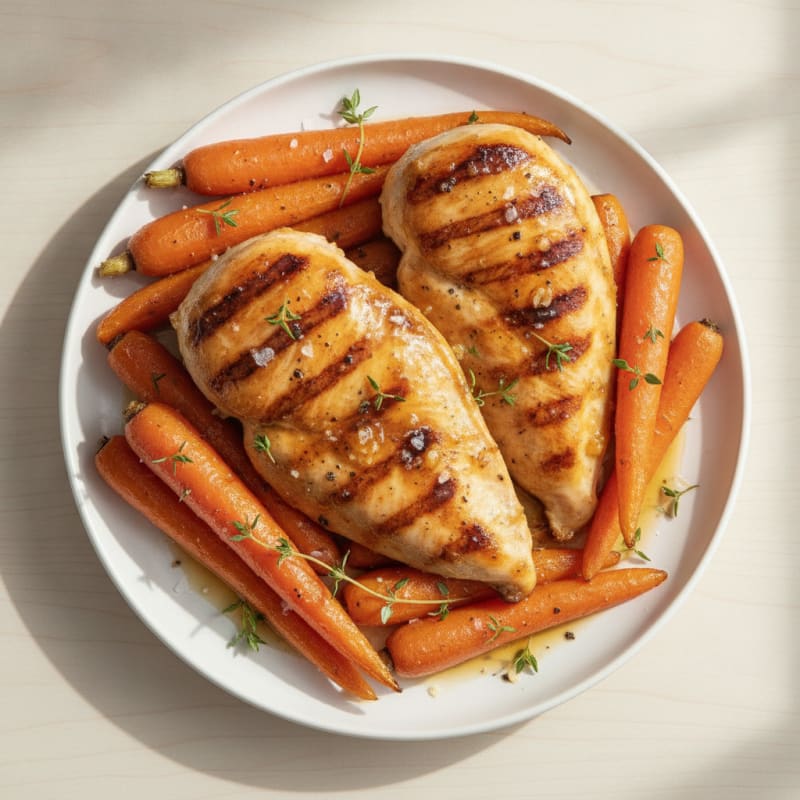 Honey-Glazed Chicken with Roasted Carrots