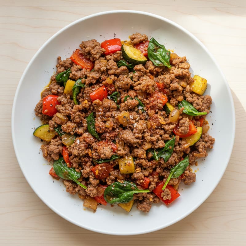 Savory Ground Beef and Vegetable Skillet