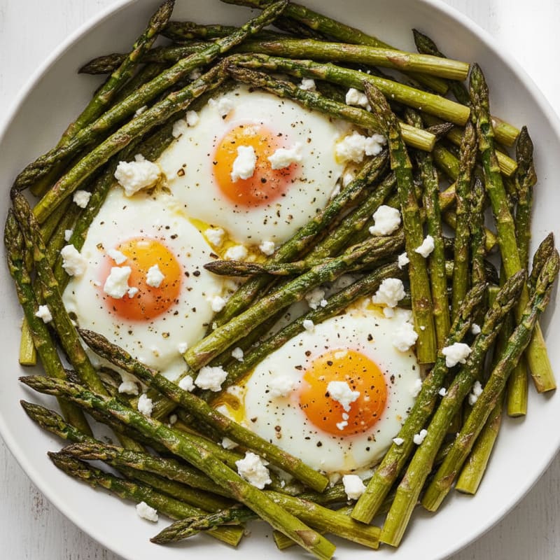 Baked Eggs with Roasted Asparagus