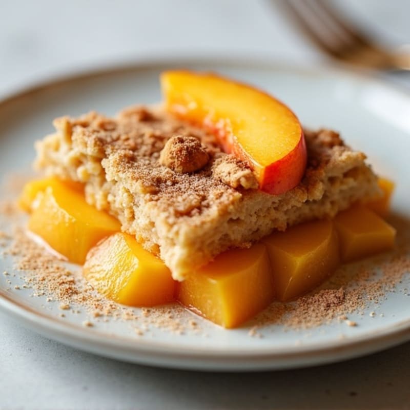 Warm Peach and Protein Oat Cobbler