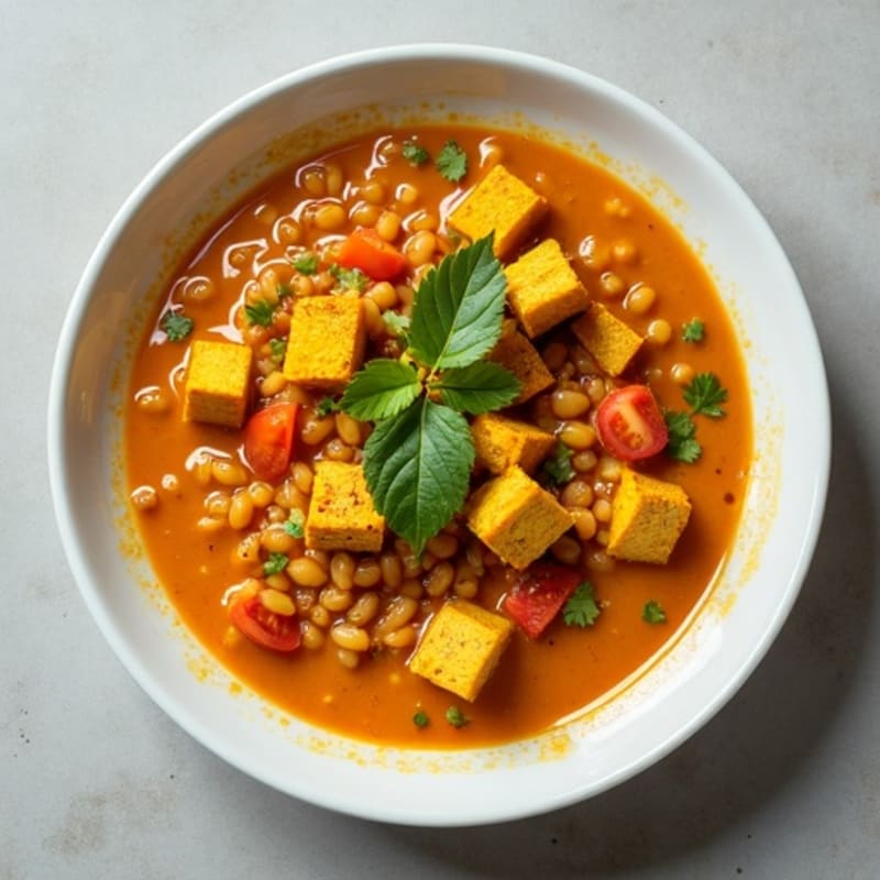 Creamy Coconut Red Lentil Dal with Fresh Herbs