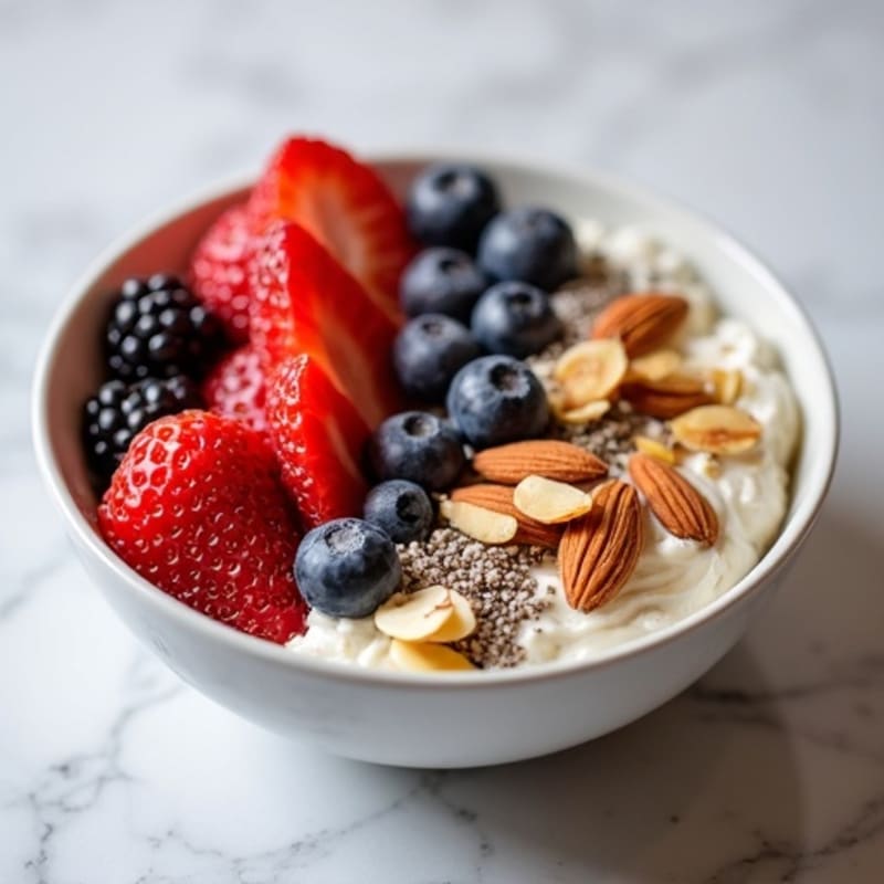 Cottage Cheese Berry Protein Bowl with Almonds