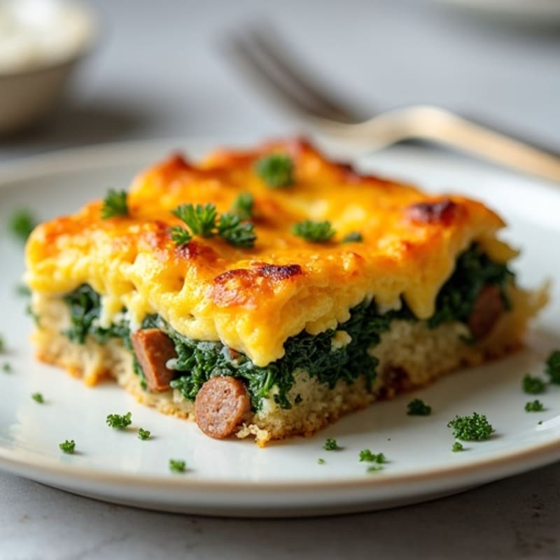 Hearty Sausage and Kale Baked Strata