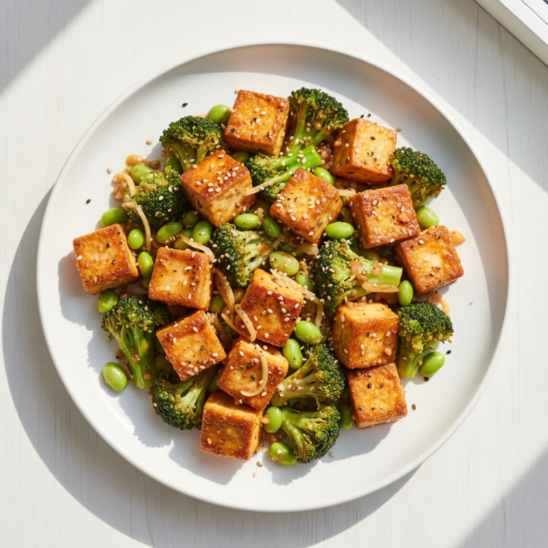 Sesame Tofu and Broccoli Stir-Fry