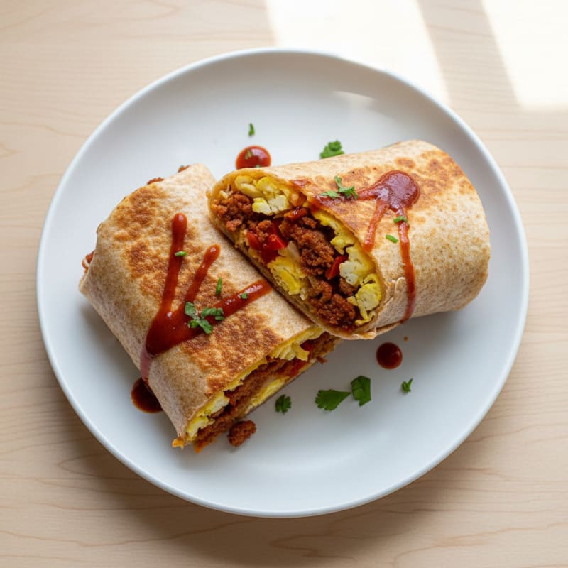 Crispy Chorizo and Egg Breakfast Burrito