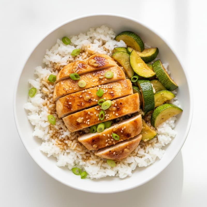 Miso Chicken and Zucchini Rice Bowl