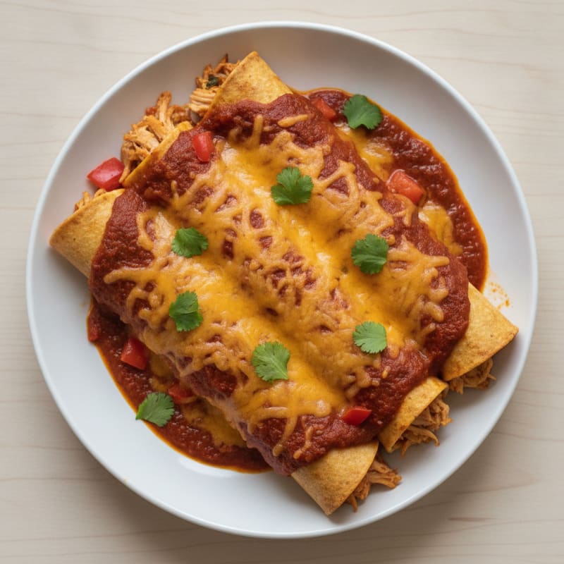 Chicken Enchiladas with Red Chili Sauce