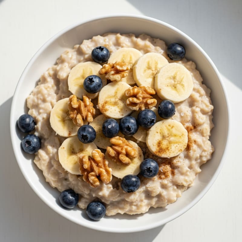 Creamy Berry Banana Walnut Oats
